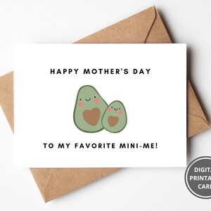 Cartão de mãe e filha, cartão engraçado para impressão do dia das mães, cartão fofo de mãe para filha no dia das mães, download instantâneo