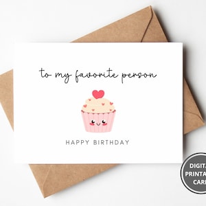 Cartão de aniversário para namorada, cartão de aniversário para esposa, para minha pessoa favorita, cartão de aniversário para namorada, cartão de aniversário para esposa, cartão de aniversário para impressão