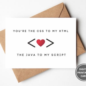 Programmierer Valentinstag, Programmierer Witz, Programmierer Geschenk für Ihn, Karte für Sie, Programmierer Humor Karte