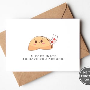 Jolie carte de remerciement, carte Fortune Cookie, carte de remerciement drôle, carte de remerciement drôle imprimable