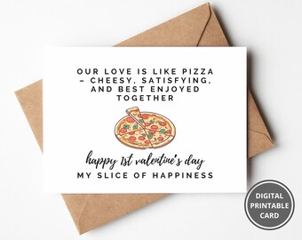 First Valentines Day Card As My Girlfriend, Printable 1st Valentines Day Card For Her, Cute First Valentines Day Card for Girlfriend