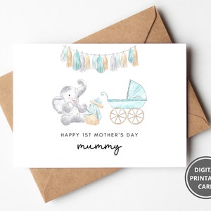 1ª tarjeta del día de las madres del bebé, primer día de las madres, tarjeta del día de las madres imprimible, tarjeta para mamá, nueva mamá, regalo del día de las madres, tarjeta del bebé