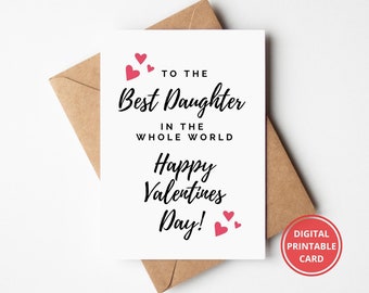 Valentines Card For Daughter, Personalised Greeting Card Daughter