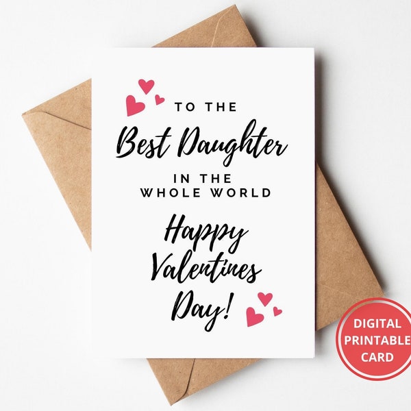 Valentines Card For Daughter, Personalised Greeting Card Daughter