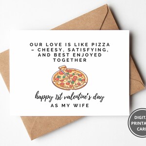 Eerste Valentijnsdag kaart als mijn vrouw, afdrukbare 1e Valentijnsdag kaart voor haar, schattige eerste Valentijnsdag kaart voor vrouw