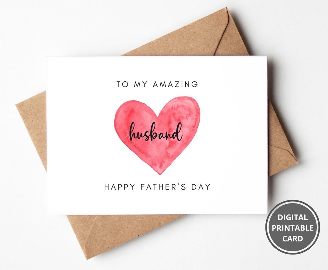 Happy Father's Day Printable Card, Father's Day Card for Husband, Cute ...