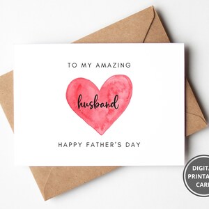 Gelukkige Vaderdag afdrukbare kaart, Vaderdagkaart voor man, Leuke Vaderdagkaart voor man, Cadeau voor man, Kaart voor man
