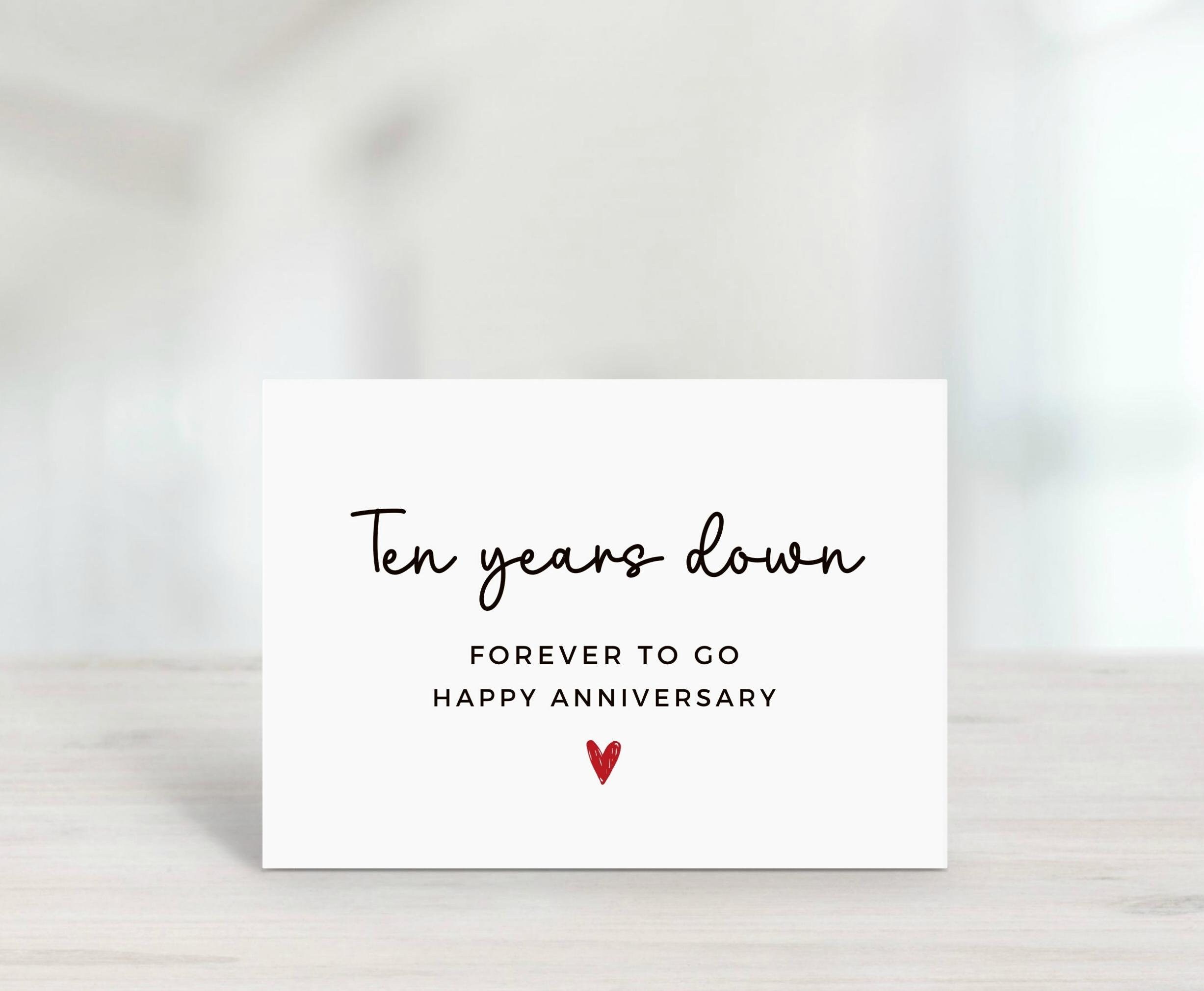 10th Anniversary Card, 10 Years Anniversary, Ten Years Together