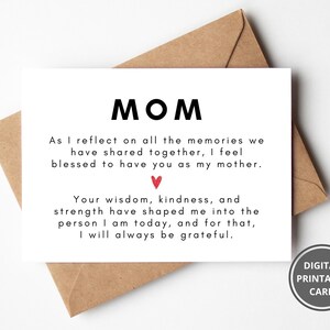 Tarjeta del Día de las Madres para mamá, Tarjeta de cumpleaños imprimible, Gracias mami, Linda tarjeta dulce para mamá, Tarjeta para mamá, Madres, Tarjeta especial para mamá