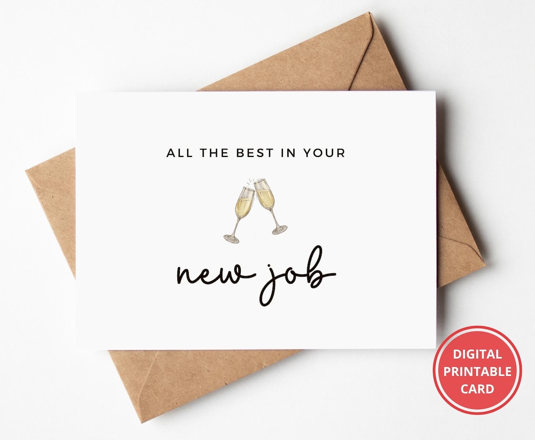 New Job Card, Congratulations Card, Leaving Card, Good Luck Card ...