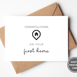 Carte de félicitations pour votre première maison, Carte à imprimer pour nouvelle maison, Carte de félicitations pour votre nouvelle maison, Carte de déménagement, Carte de nouvelle maison