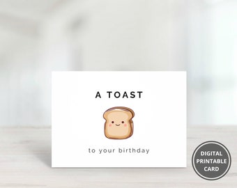 A Toast to Your Birthday Printable Card Funny Pun Printable Birthday ...