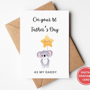 1st fathers Day Card, First fathers Day Card, Happy Fathers Day, New Dad Card, 1st Father&#39;s Day, Card from Baby, Greeting Card, Printable
