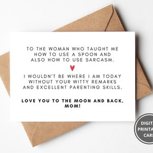 Tarjeta para mamá, tarjeta imprimible del día de la madre dulce, regalo de cumpleaños mamá, regalo para mamá, tarjeta de felicitación, tarjeta de cumpleaños de mamá, regalo de último minuto de la madre