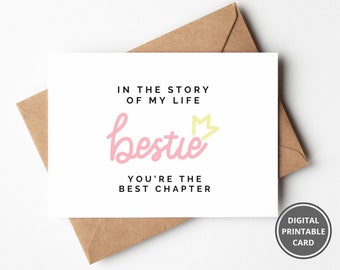 Bestie Card Thank You Card, Friend Thank You Card Betsfriend, Friend Thank You, Best Friend Appreciation Card