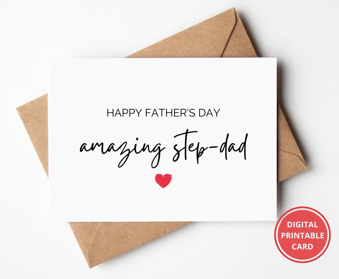 Step Dad Fathers Day, Step Dad Card, Amazing Step Dad, Father's Day ...