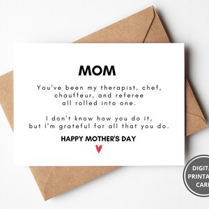 Beste Mama Karte, coole Mama Muttertagskarten, Mama druckbar, lustiges Muttertagsgeschenk, Mutter Tochter Karte, digitaler Download