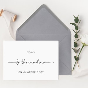 À mon beau-père le jour de mon mariage, carte de beau-père, père du marié, père de la mariée, carte de jour de mariage, imprimable