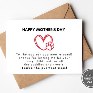 Cartão de Dia das Mães para Mãe de Cachorro, Amantes de Cachorros Engraçados, Cartão de Dia das Mães, Presente de Dia das Mães para Donas de Cachorro, Cartão de Mãe Furrpect para Impressão, Download Digital