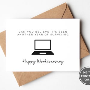 Funny Work Anniversary Card, Punny Work Anniversary Printable Card, Workiversary Printable Download Card