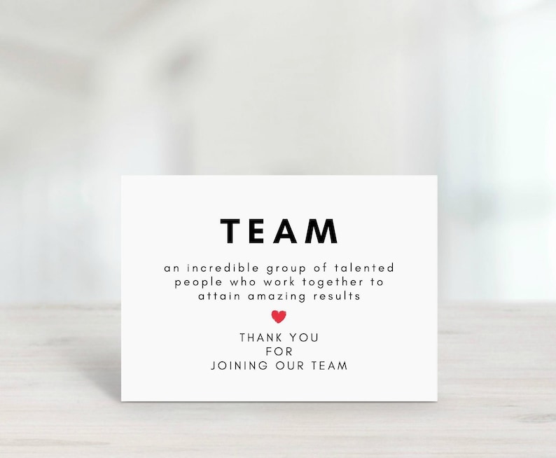 Thank You Team, Welcome to the Team Card, New Staff, Team Member, Team Building, Employee Appreciation, Greeting Card, Instant Download image 2