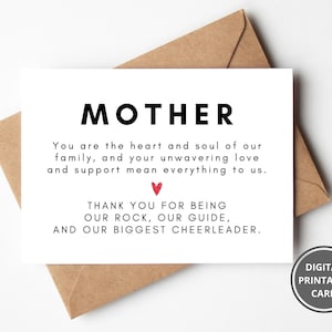 Cartão para mãe, cartão incrível de dia das mães, cartão de aniversário para impressão mãe, obrigado mãe, doce citação de mamãe, cartão para mãe, eu te amo cartão mãe