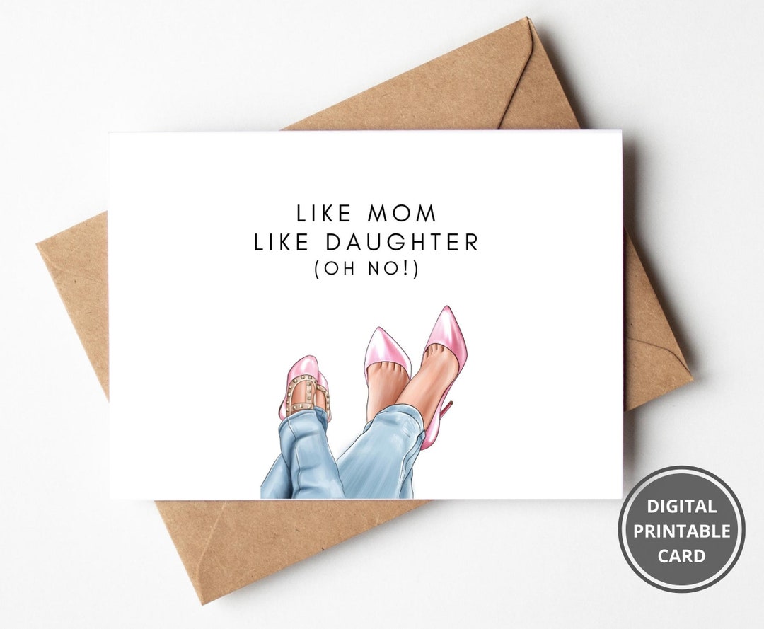 Mother and Daughter Card, Funny Mothers Day, Mom Birthday Card ...