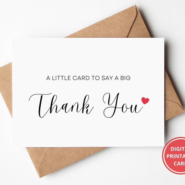 Thank You Card, Simple, Supportive Card, For Sister, Card for Friend, Bestfriend, Dad, Mum Card, Greeting Card, Printable, Instant Download