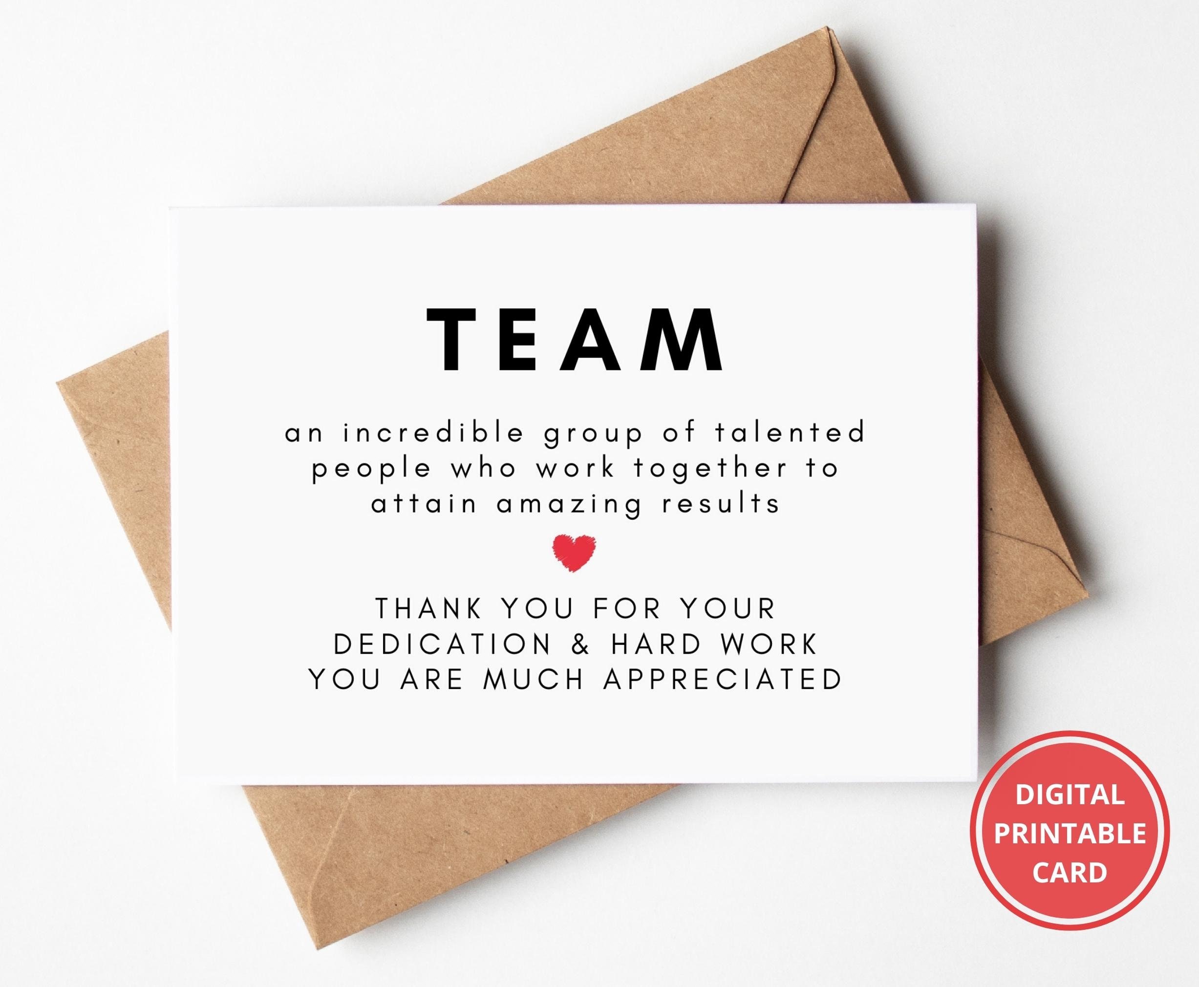 Thank You Card For Coworkers Appreciation Card Coworker Thank You 