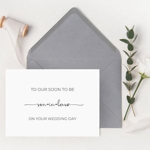 Pronto será yerno, futuro hijo, yerno, tarjeta del día de la boda, imprimible, descarga instantánea