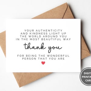 Carte de remerciement, carte de remerciement pour ami, imprimable Merci d'avoir été incroyable, carte Bestie, carte de voeux de remerciement pour ami