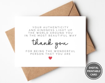 Thank You Card, Friend Appreciation Thank You Card, Printable Thank You For Being Amazing, Bestie Card, Friend Thank You Greeting Card