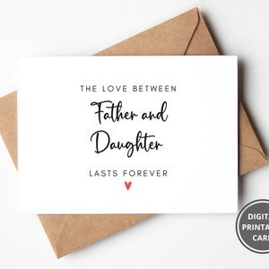 Carte de fille à papa, carte de fête des pères, cadeau fête des pères, carte d'anniversaire, cadeau d'anniversaire pour papa, imprimable de fille à père
