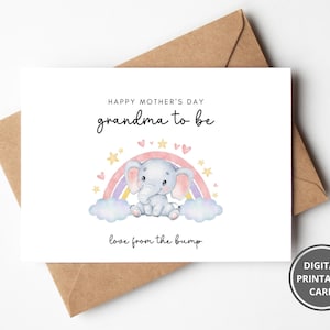 Abuela para ser tarjeta del día de las madres de Bump, abuela imprimible para ser tarjeta, de Baby Bump, abuela, Gran Día de las Madres, Descarga instantánea