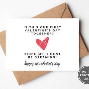 Primo San Valentino, Biglietto per il Marito, Primo Biglietto di San Valentino, Primo San Valentino, Biglietto per il Fidanzato, Biglietto d'auguri, Stampabile, Download istantaneo