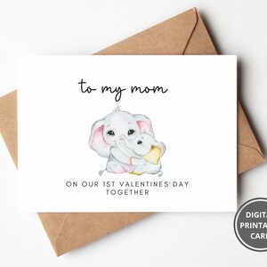 Primera tarjeta del día de San Valentín juntos, primera tarjeta del día de San Valentín para mamá, tarjeta para mamá, linda tarjeta del día de San Valentín para la nueva madre