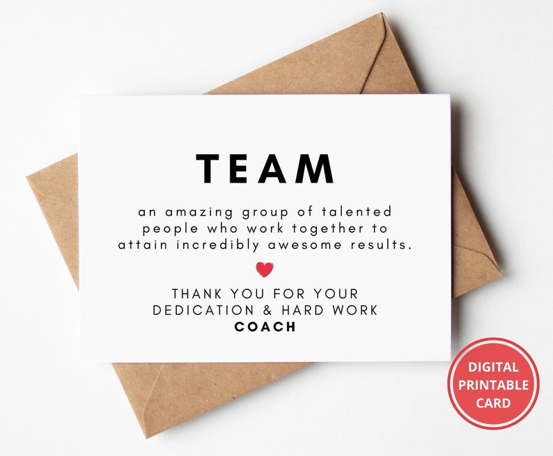 Coach Thank You Coach Appreciation Thank You Card Coach Etsy