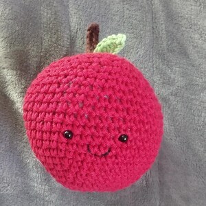 Crochet Apple Amigurumi Toy, Baby Toy, 100% Cotton, Crochet Fruit, Baby Gifts