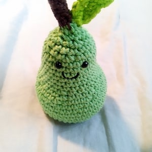 Crochet Pear Amigurumi: 100% Cotton Baby Toy