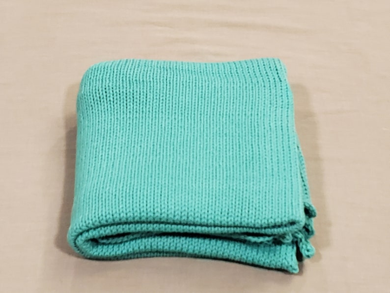 100 Cotton Knitted Baby Blanket Solid Colors Etsy