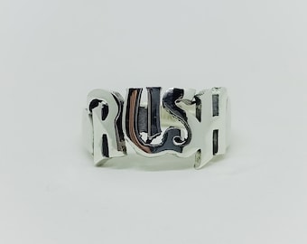 Rush 925 Sterling Silver Ring -Solid Body Ring -Music Ring -Rocker Ring -Heavy Metal Ring-Men Ring -Rockstar Ring-Neil Peart-Geddy Lee -prog