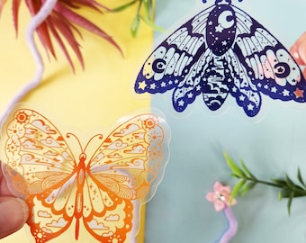 Transparent Moth and Butterfly Sticker