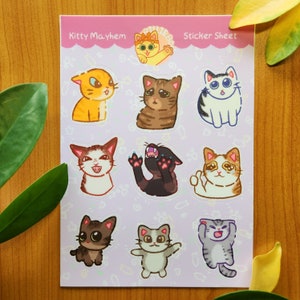 Kitty Mayhem | Waterproof Vinyl Sticker Sheet