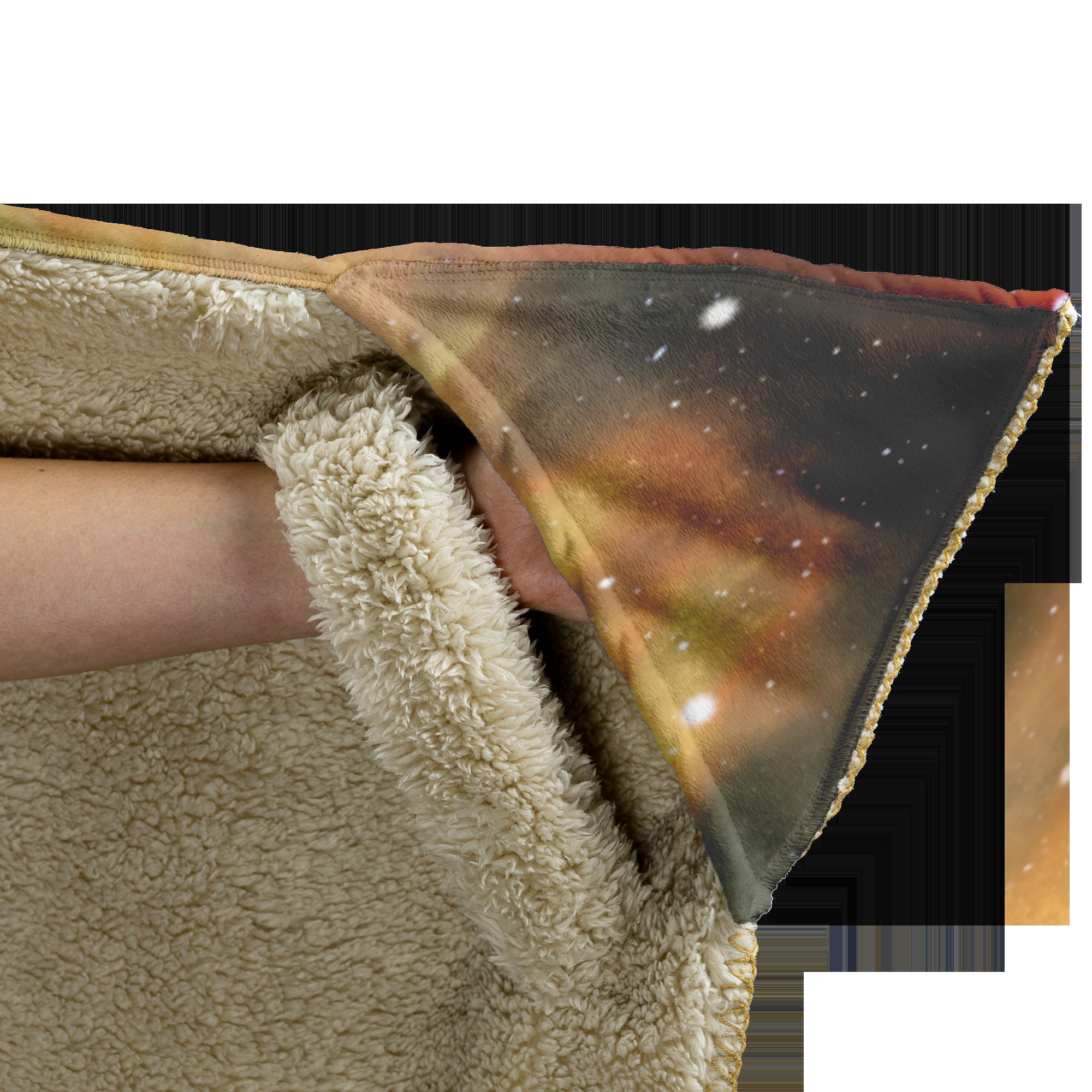 Universe Hooded Blanket, Starry Night Campfire Hooded Throw for Teens and Adults, Comfy Campfire Blanket, Hooded Adventure Throw