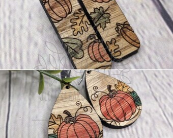 Scored Pumpkin Duo Earring SVG