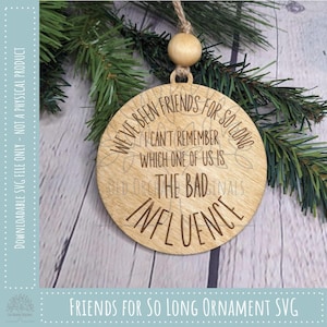 Freunde für so Long Ornament SVG | Freunde SVG | Beste Freundin Geschenk | Bad Einfluss SVG | Freund Geschenk | Weihnachtsgeschenk für Freund