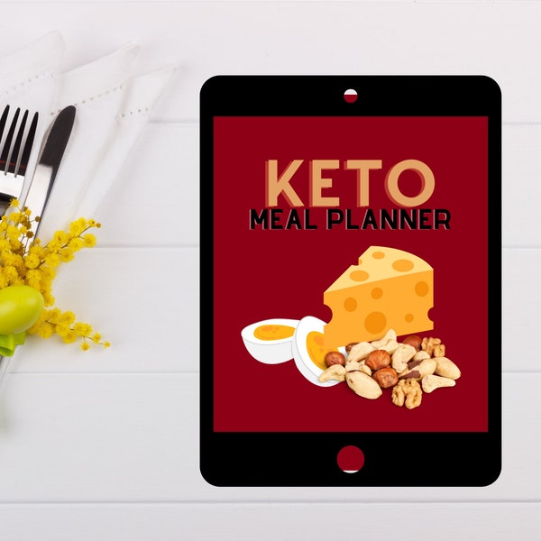 Keto Meal Planner & Grocery List, Simple, Easy to use Meal Planner for daily and weekly planning, Keto Food Log