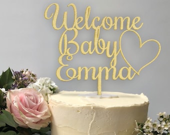 Cake Topper pour nouveau bébé, Welcome Baby Topper, Cake Topper pour la naissance de bébé, Nouveau bébé