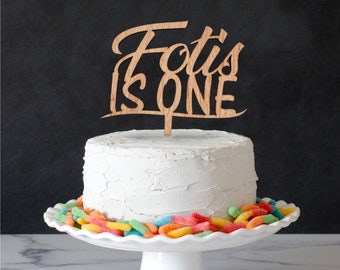 Topper de gâteau d'anniversaire personnalisé, Topper de gâteau en bois pour le premier anniversaire de bébé, décoration en bois avec nom pour gâteau d'anniversaire