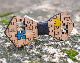 Puzzle di papillon in legno per bambini, papillon in legno inciso per bambini, papillon in legno per neonato, bambino, bambino, papillon con puzzle